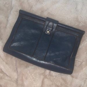 Fossil leather clutch